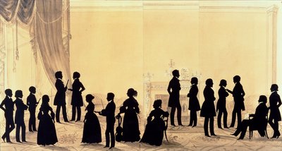 Silueta de la familia y los invitados del Dr. Cheesman, 1840 de Augustin Amant Constant Fidele Edouart